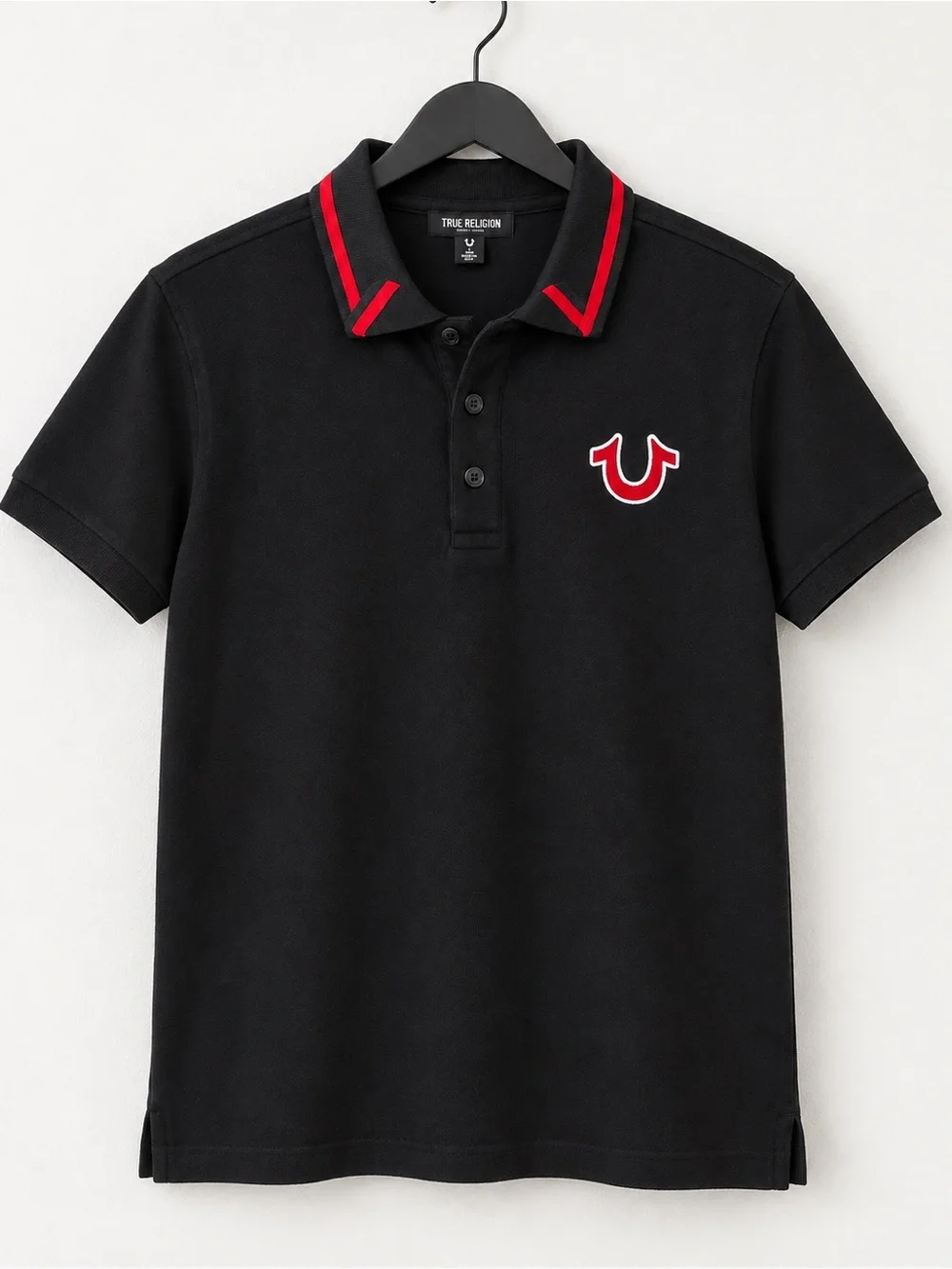 True Religion Black Polo with Red Accents